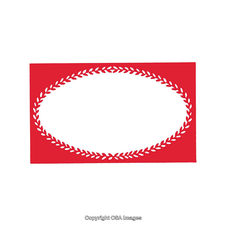 Elegant Red and White Frame Design With Leaf Motif for Versatile Use
