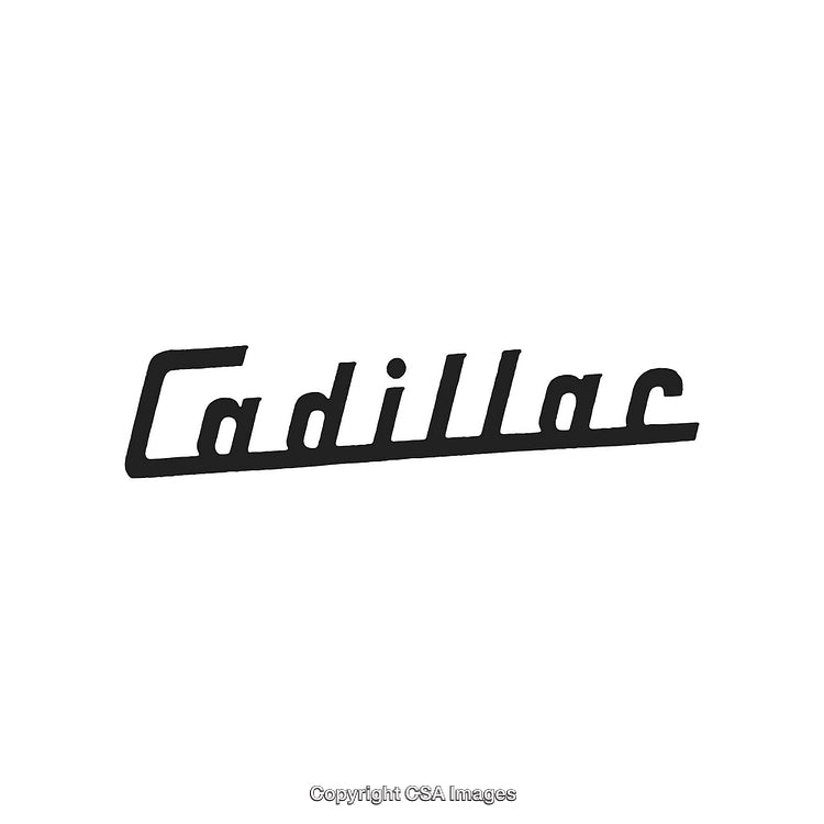 Vintage Cadillac Script Logo on a White Background