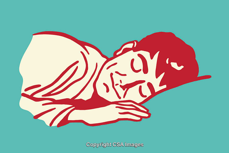 Colorful Line Art Illustration of a Peaceful Man Sleeping