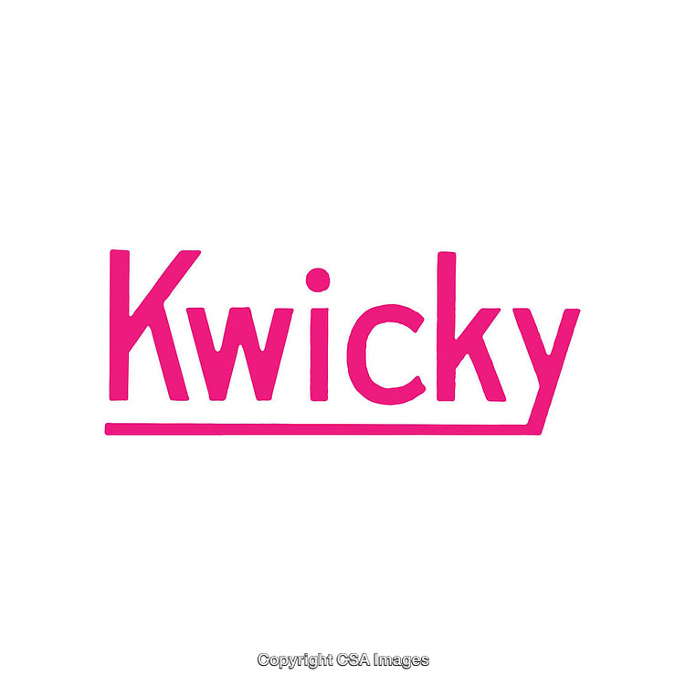 Bold Pink Kwicky Text on White Background With Underline Accent