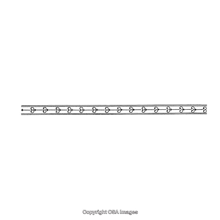 Detailed Black and White Ornamental Border Illustration on White Background
