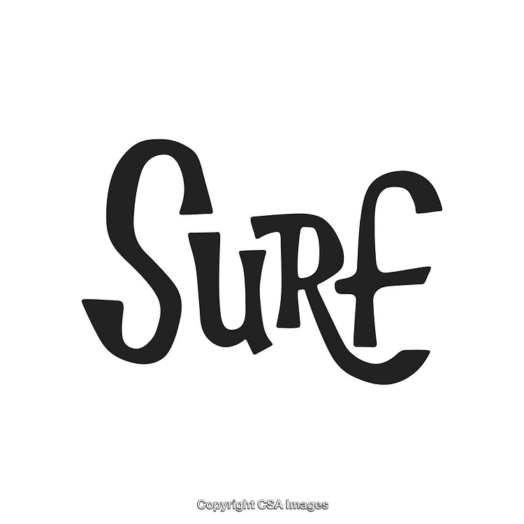 Black and White Surf Typography Design With Retro Style Letters