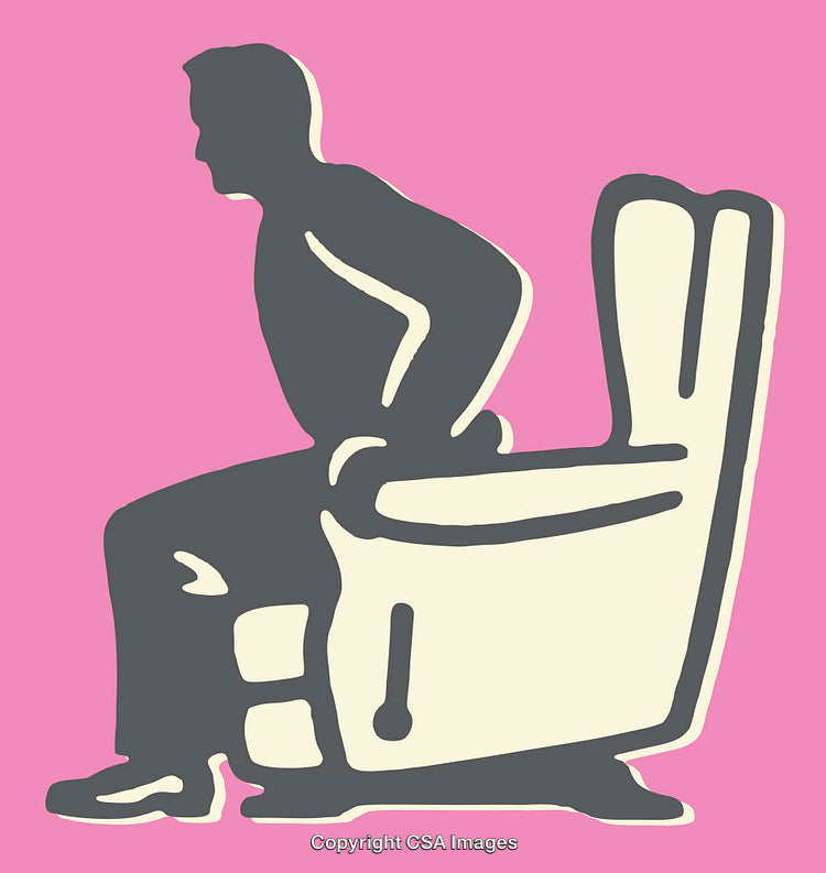Silhouette of a Person Rising from a Chair on Pink Background