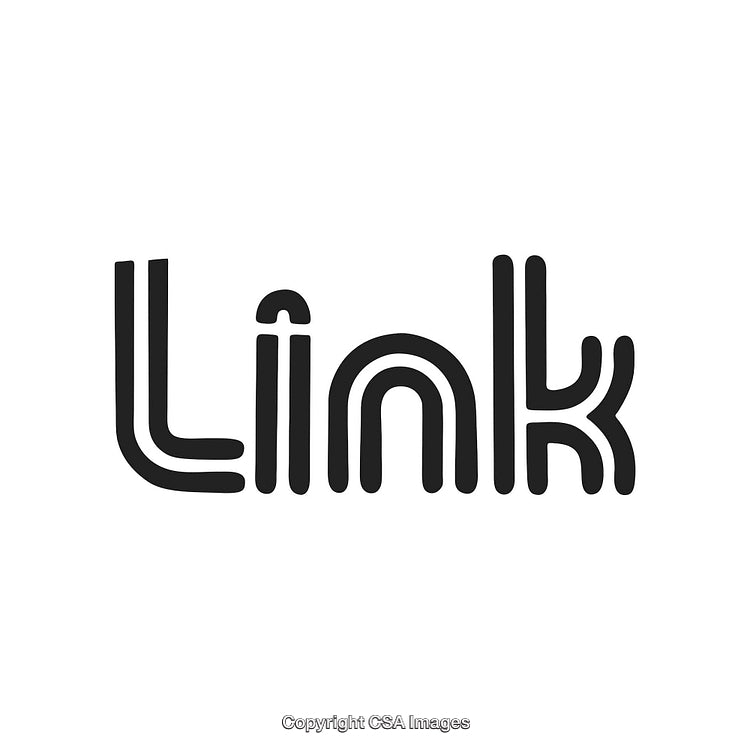Modern Typographic Link Logo in Clean Black and White