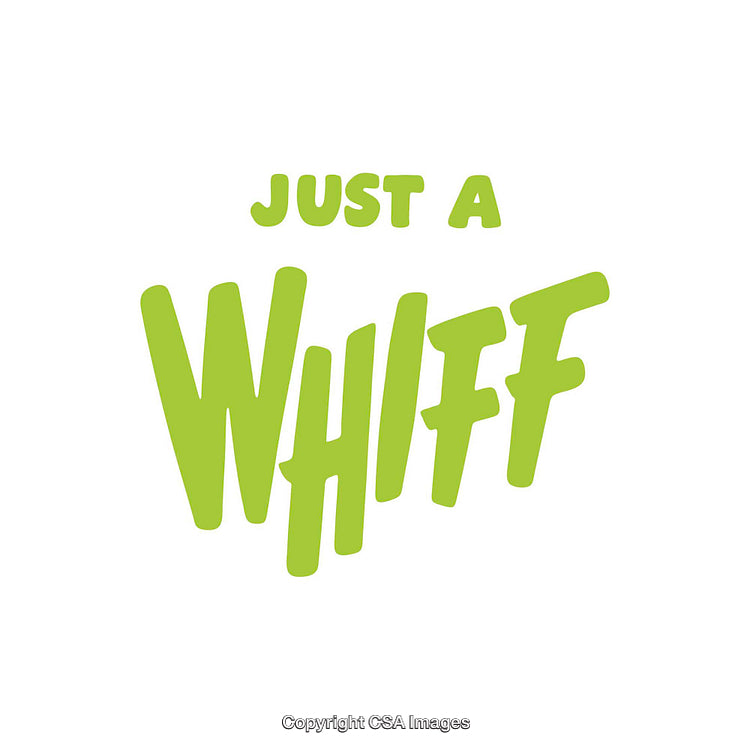 Green Text Illustration With the Phrase 'Just a Whiff' in Bold Style