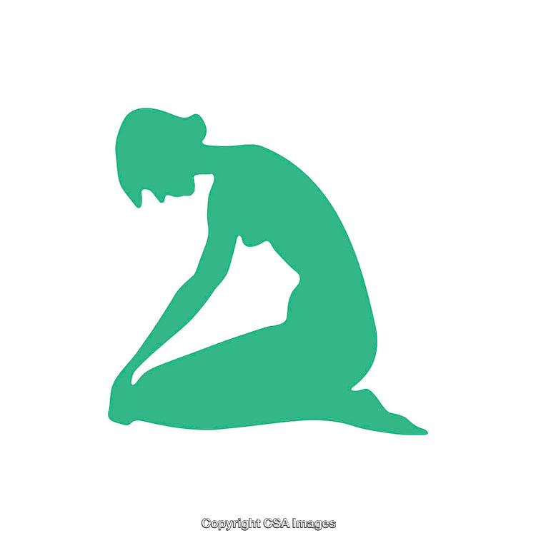 Silhouette of a Woman in Kneeling Pose Facing Downward