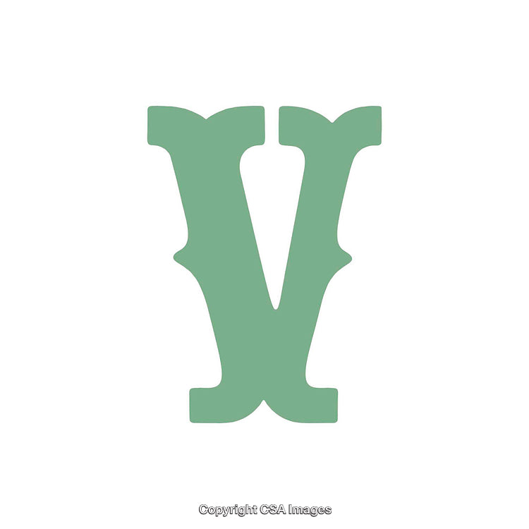 Green Stylized Letter V on a White Background