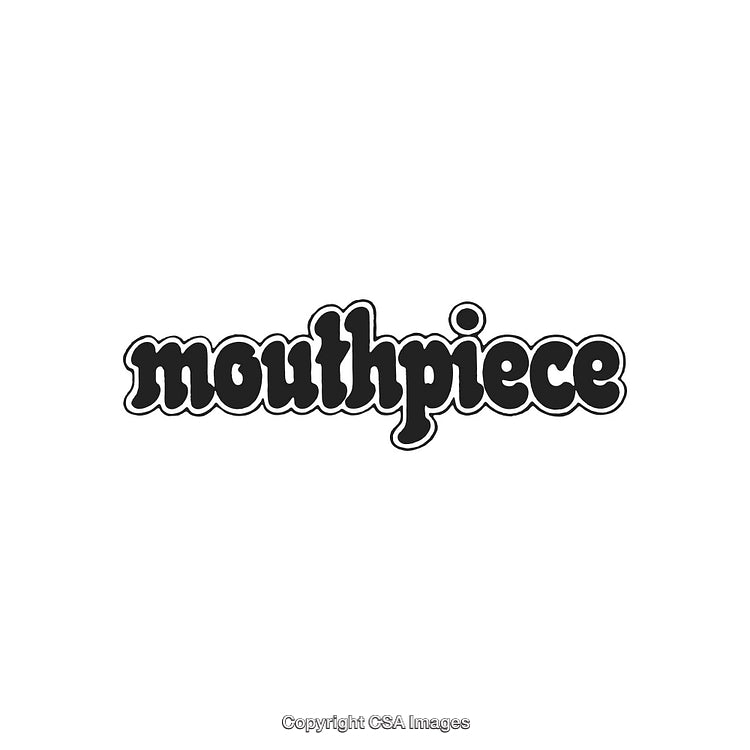 Stylized Typography of the Word 'Mouthpiece' in Bold Script Font