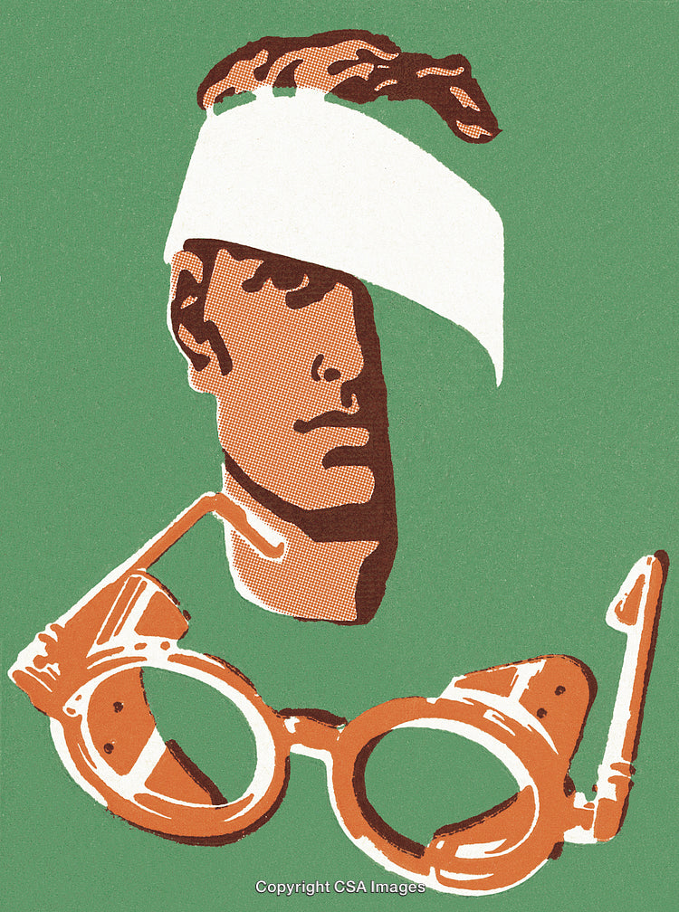 Bandaged Man and Glasses