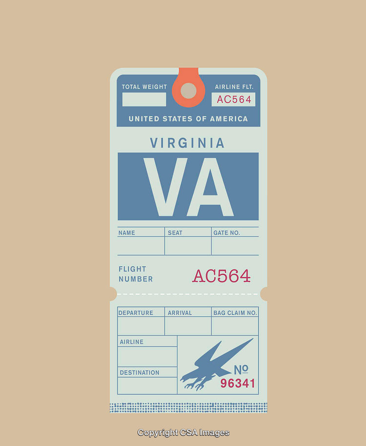 Retro Inspired Virginia Travel Tag With a Classic Typography Design