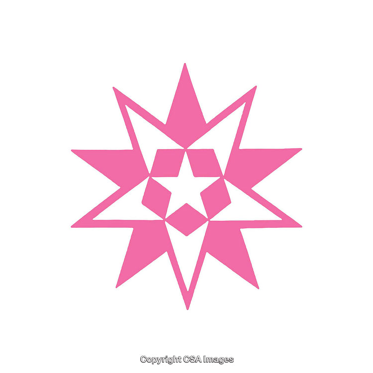 Pink Geometric Star Design on a White Background