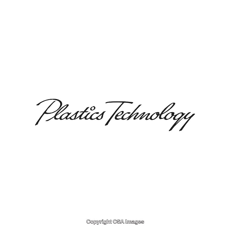 Elegant Script Style Text Highlighting Plastics Technology on White Background