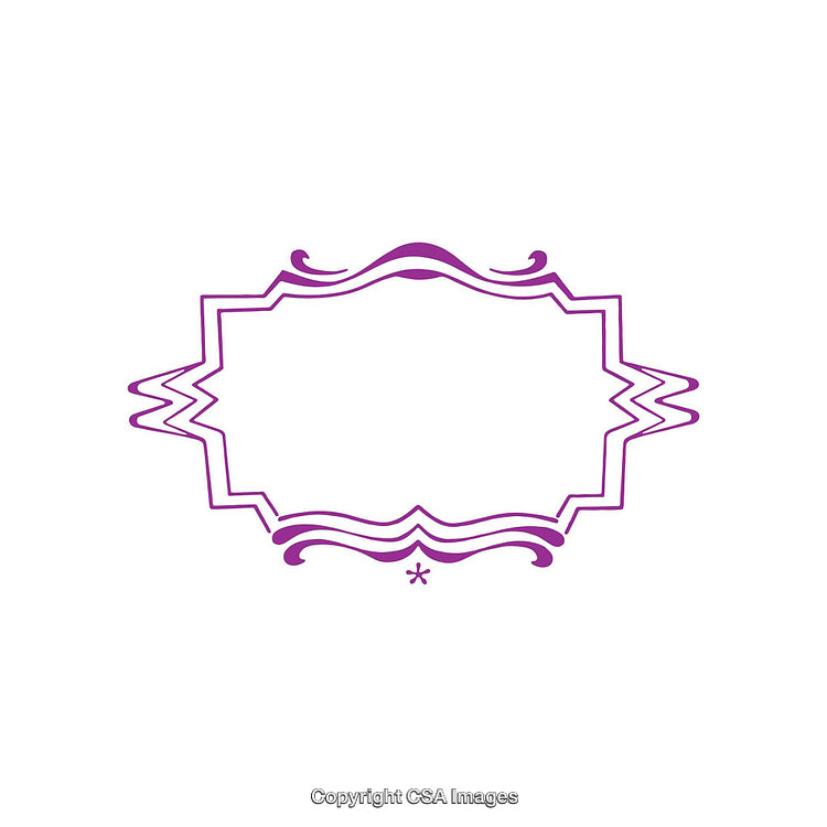 Elegant Decorative Frame with Purple Ornament Design on White Background