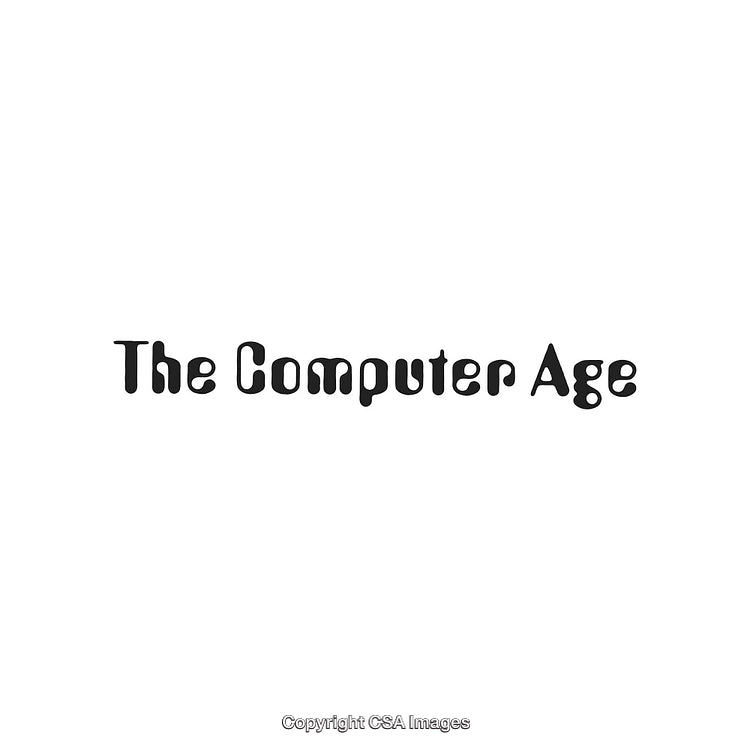 Stylized Vector Graphic Displaying The Words 'The Computer Age' in Black Font