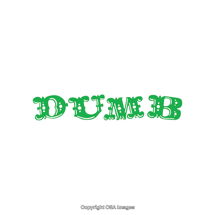 Green Decorative Text Design with Stylized Lettering and Whimsical Details
