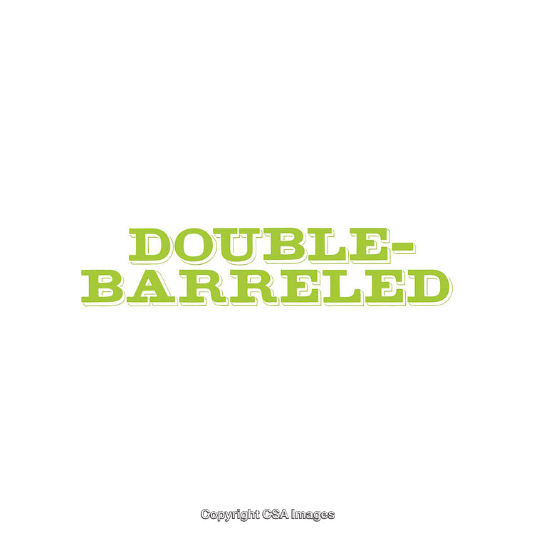 Double-Barreled Typography in Bold Green on a Minimalist White Background