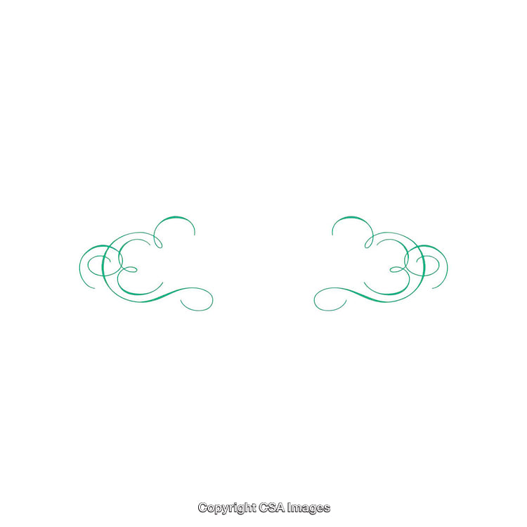 Decorative Green Swirl Elements With Elegant Abstract Curved Design