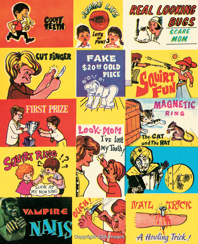 Vintage Collection of Comic Illustrations with Playful and Fun Themes
