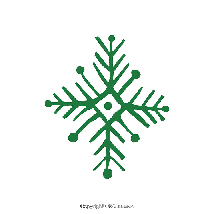 Green Snowflake-Like Design with Geometric and Organic Features