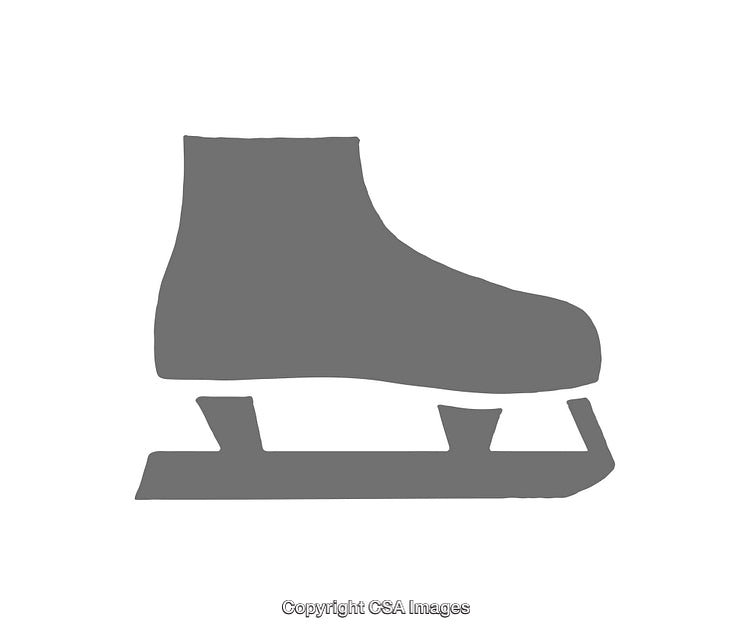 Minimalist Gray Ice Skate Icon for Winter Activities