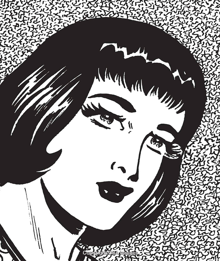 Retro Comic Style Woman Portrait With Bold Lines and Contrast
