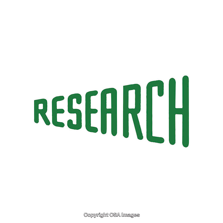 Bold Green Research Text on a Clean White Background