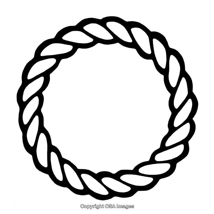 Black And White Twisted Circular Rope Border Design Illustration