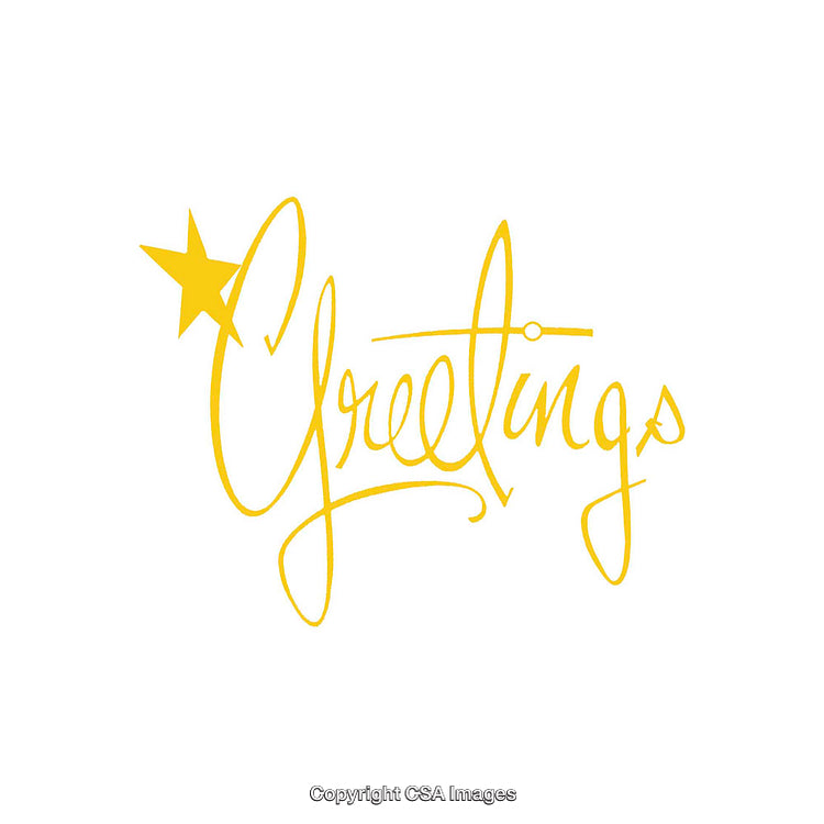 Yellow Hand-Drawn Calligraphy Greeting With Star Accent on White Background