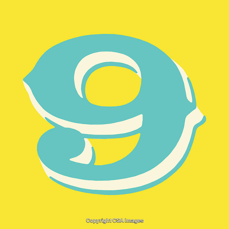Digit Nine in Bold Stylized Design with Vibrant Colors