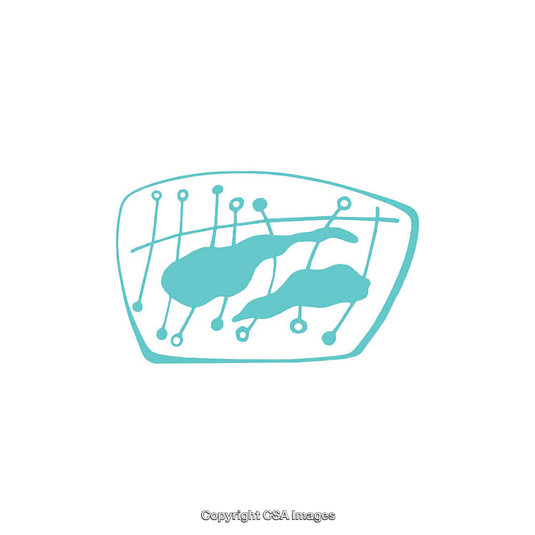 Abstract Turquoise Dingbat with Atomic Style Design