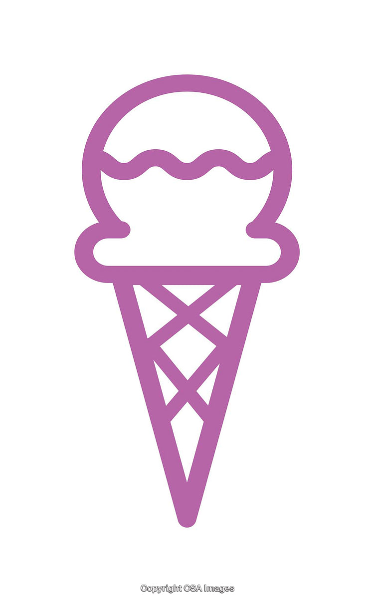 Illustration of a Minimalistic Ice Cream Cone Icon in Pink Shade