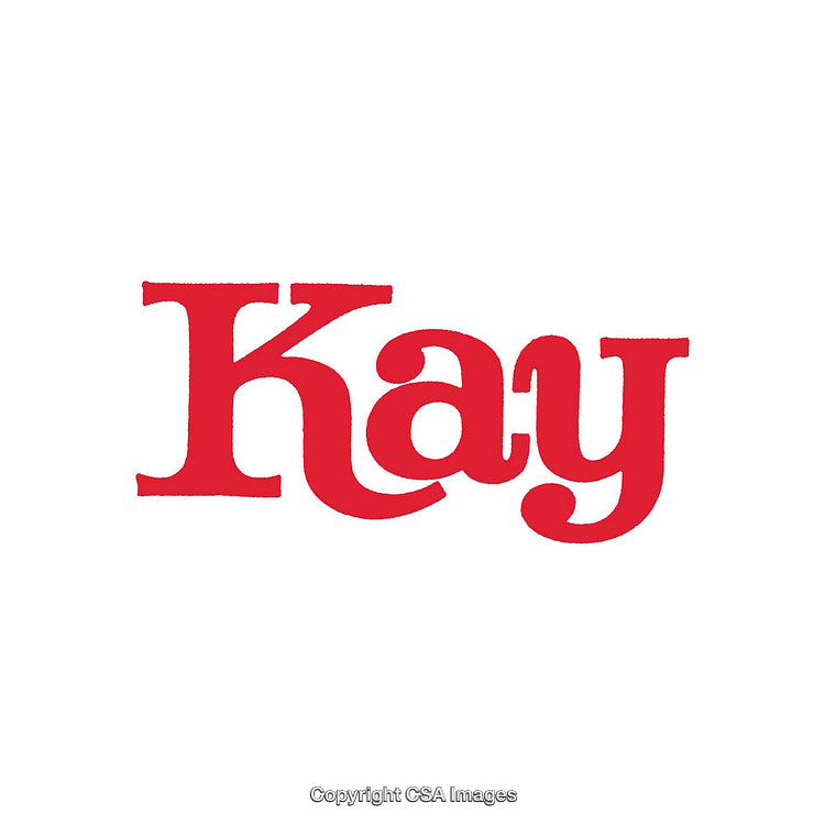 Red Word Art Featuring the Typeface 'Kay' on a White Background