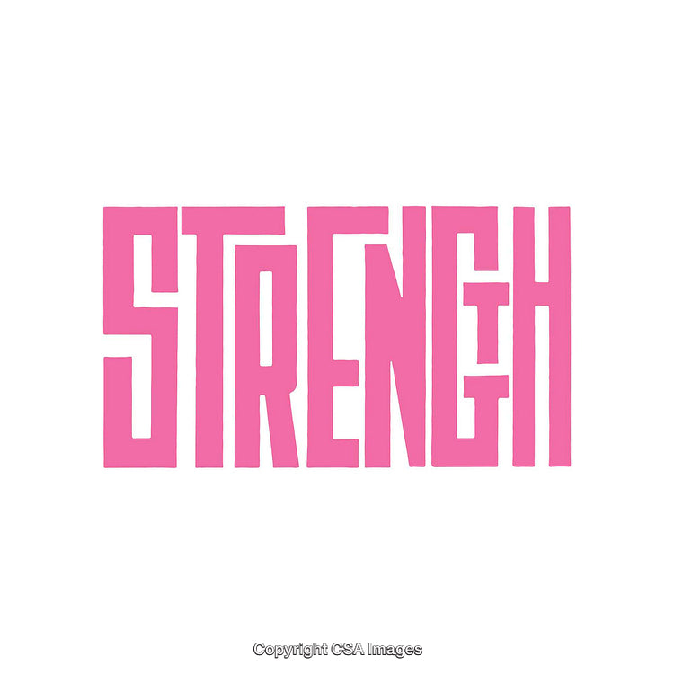Bold Strength Typography in Stylish Pink on a White Background