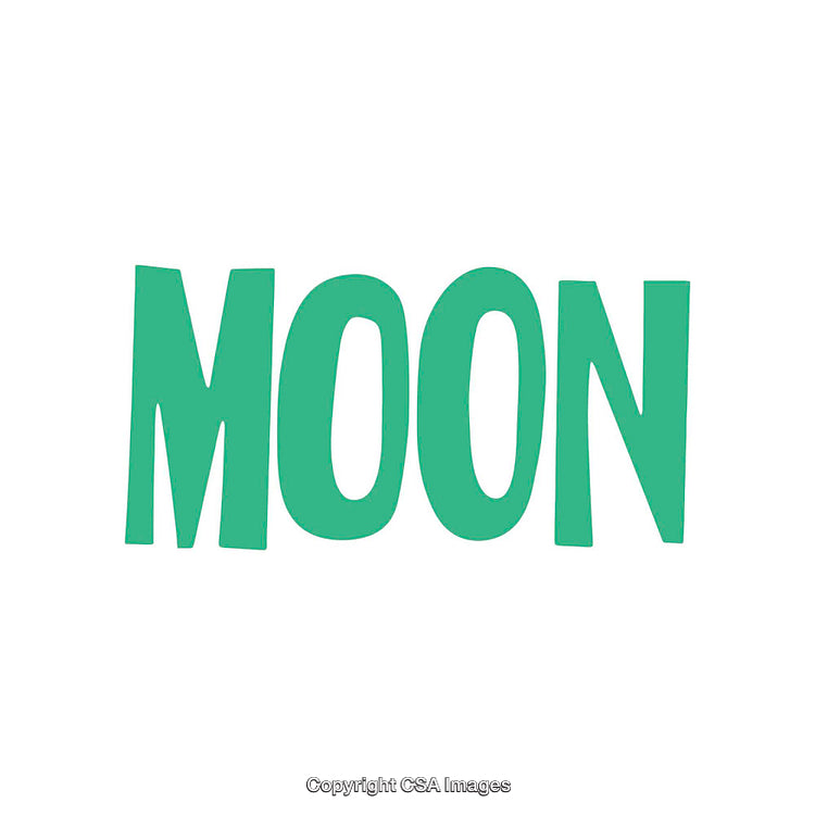 Green Bold Typography Design Featuring the Word Moon in Clean Style