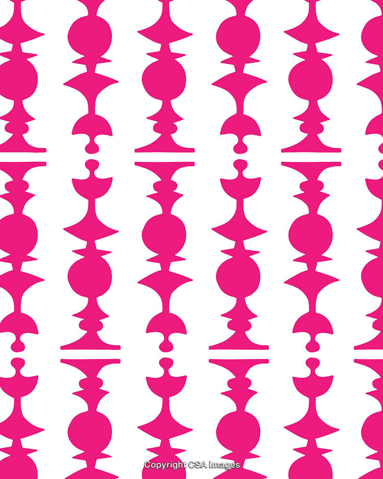 Abstract Pink Geometric Pattern with Repeated Symmetrical Shapes