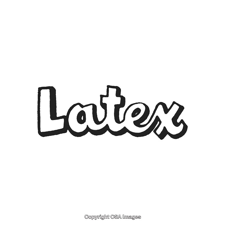 Stylized Black and White Typography Depicting the Word Latex in Bold Design