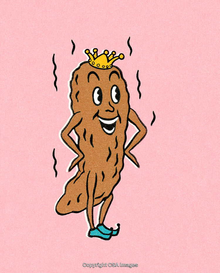 Funny Anthropomorphic Food Character Wearing Crown on Vibrant Background