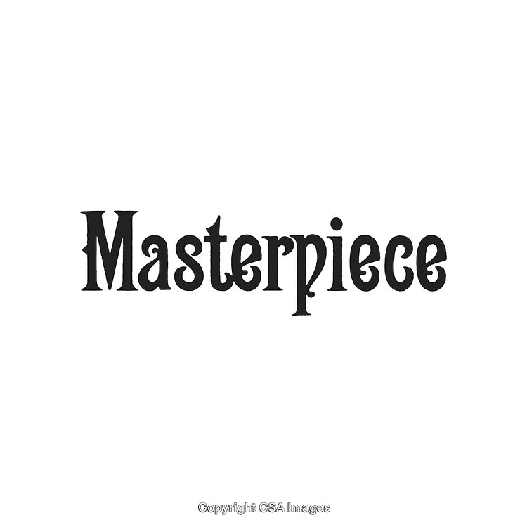 Elegant Black Typography of the Word Masterpiece on a Clean White Background