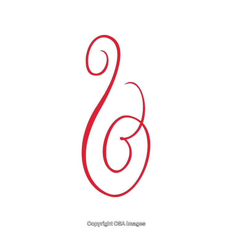 Elegant Red Curved Flourish on a White Background, Minimalist Design