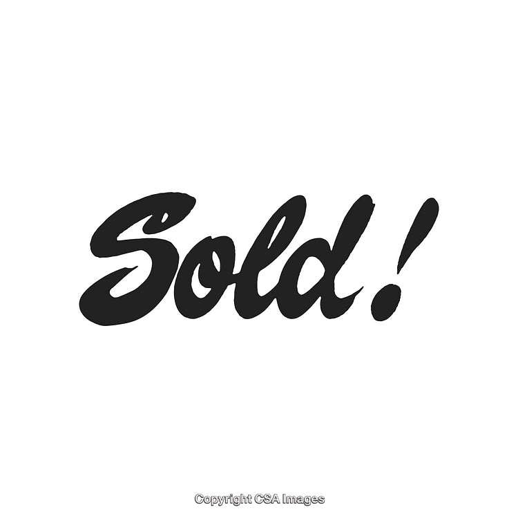 Bold Handwritten 'Sold!' Text Design on a White Background