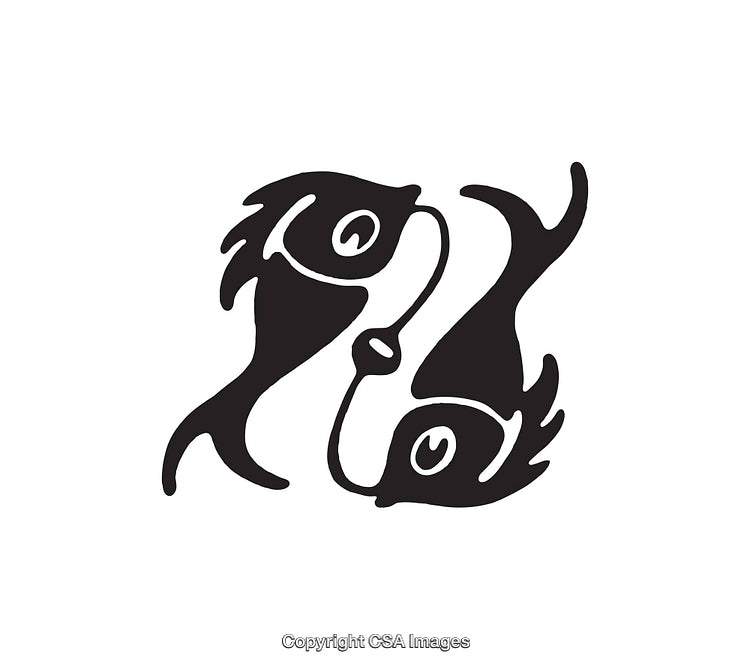 Black And White Yin Yang Style Koi Fish Symbol Design