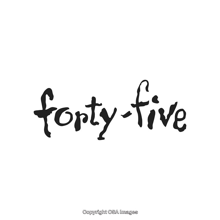 Stylized Hand-Drawn Script Representing the Number Forty-Five