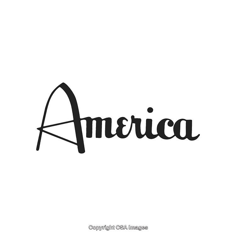 Stylized Typographic Art Showcasing Text Label of America in Creative Font