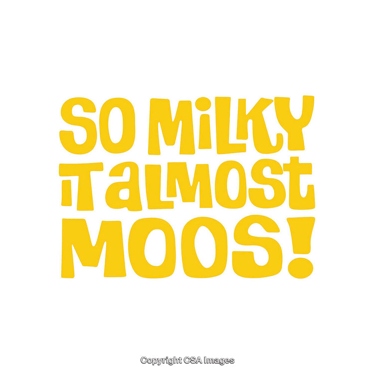 Playful Yellow Typography With Milky-Themed Phrase in Bold Font Design
