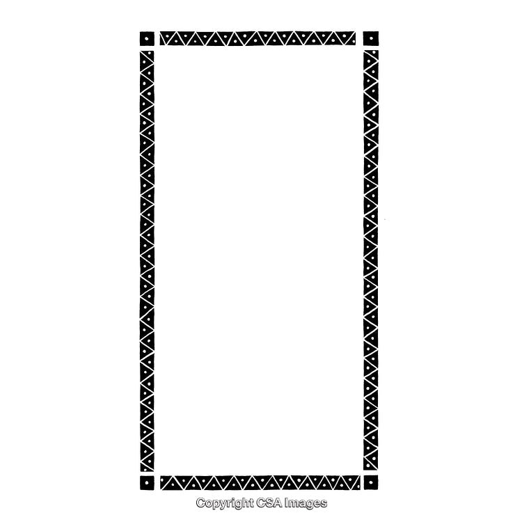 Rectangular Black and White Border with Geometric Patterns