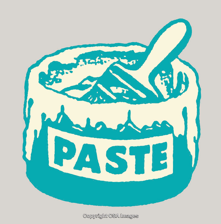 Retro Style Line Art Illustration of Paste Jar with Vibrant Colors