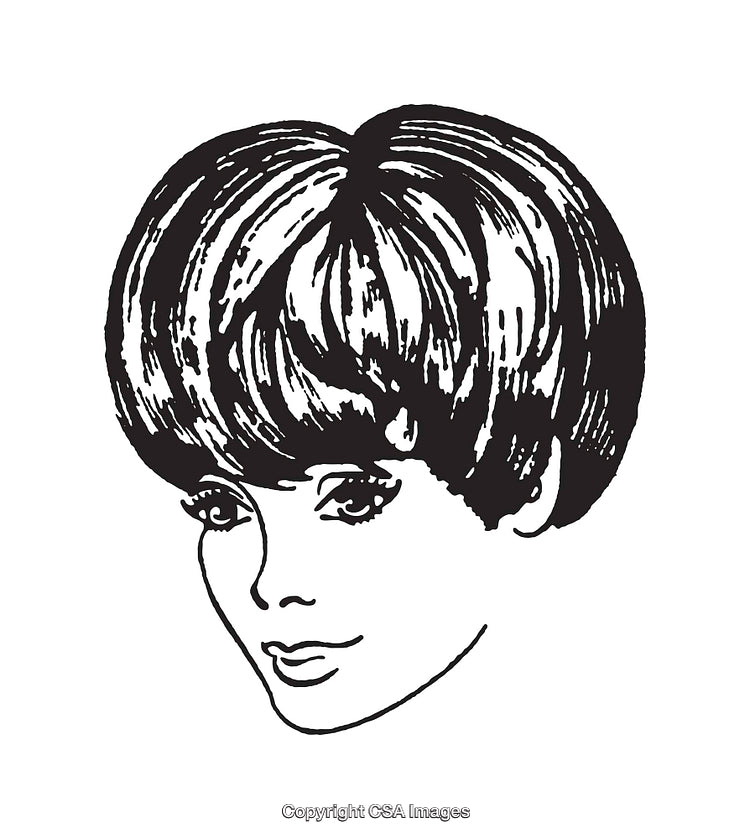 Black and White Line Art Illustration of a Person's Facial Features