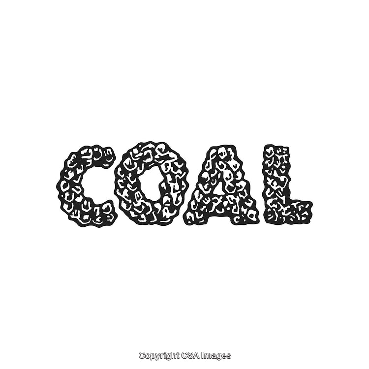 Creative Word Design Illustrating Coal in a Textured Artistic Style