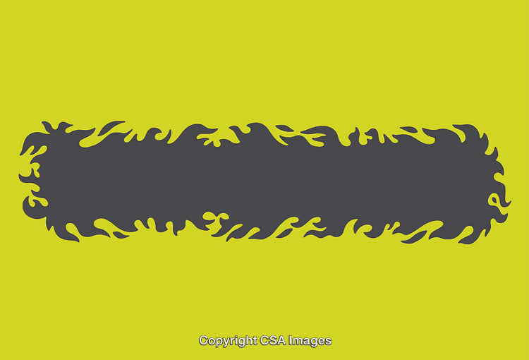 Creative Abstract Border Design with Flame Motif on Vibrant Background