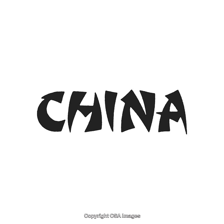 Stylized Text Artistic Representation Featuring the Word 'China'